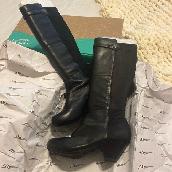 Dansko Women's Kay Knee High Boot - Nubuck, Scotchgard Treated, Removable Arch Support